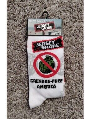 Official MTV Jersey Shore "Grenade-Free America" Men's Crew Socks (New with Tags